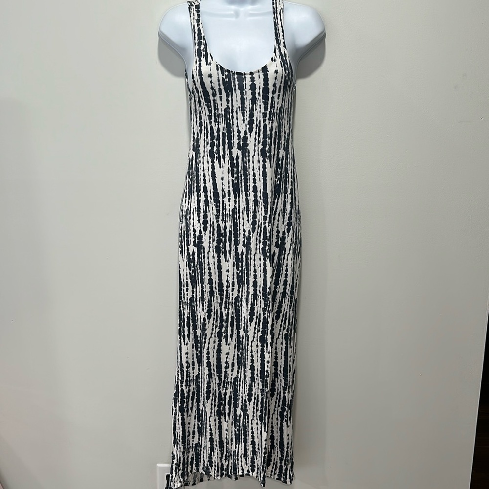 Navy & white maxi dress